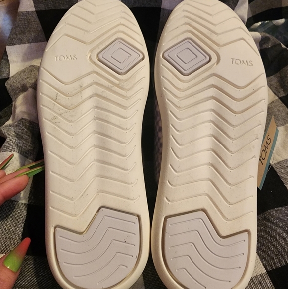 TOMS Alpargata Mallow Mule Lunar Grey Check Faux Mohair Slippers Comfy Checkered - Picture 3 of 3